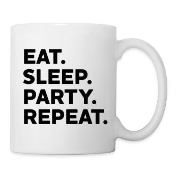 EAT SLEEP PARTY REPEAT Party Monster Gift Celebration - Mug - white - Right