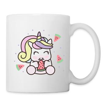 Pastèque Kawaii Licorne Fruits d’été Melons - Mug blanc - blanc - Droite