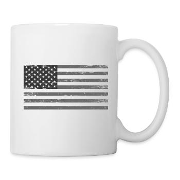 Drapeau des États-Unis Gris - Mug blanc - blanc - Droite