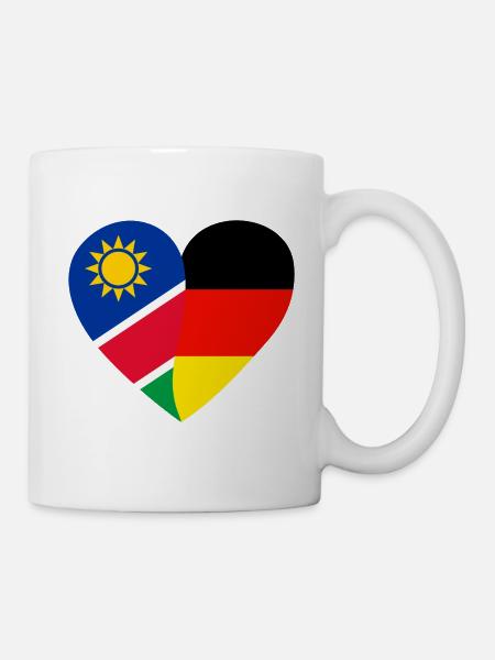 Namibia Deutschland Herz Flaggenherz - Tasse - Weiß