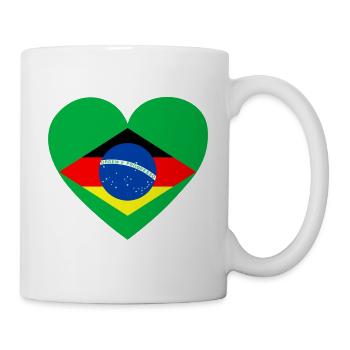 BRASILIEN DEUTSCHLAND Kombination Flaggenherz - Tasse - Weiß - Rechts