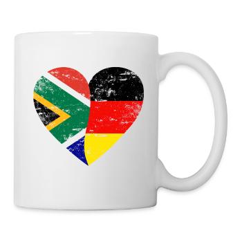 Südafrika Deutschland Flaggenherz - Tasse - Weiß - Rechts