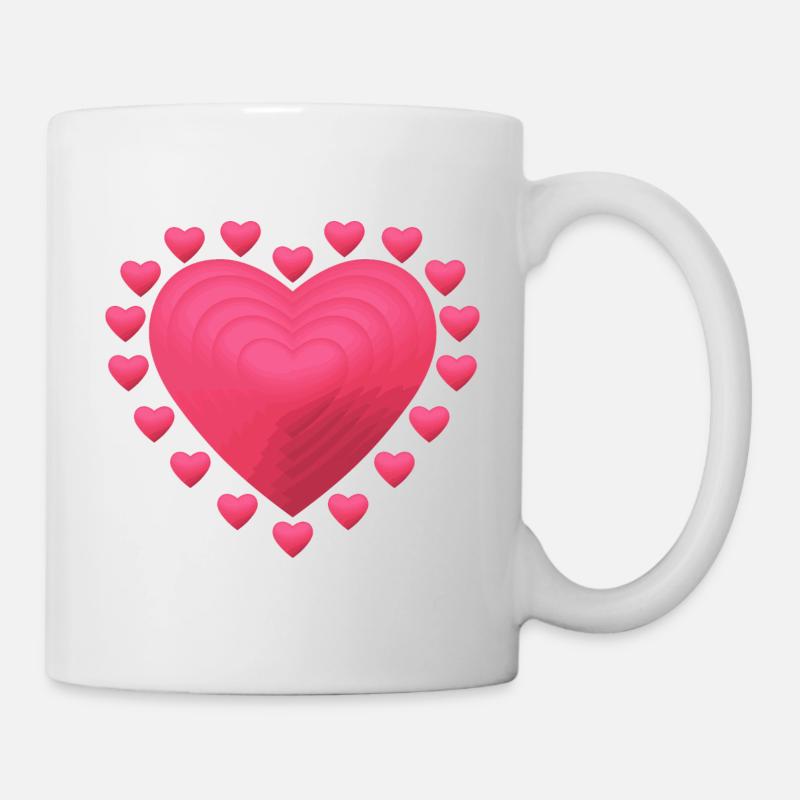 Herz - Pink Heart - Love - Liebe - Geschenkidee - Tasse - Weiß