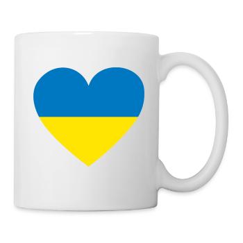 Solidarity Ukraine Heart Flag Heart - Mug - white - Right