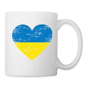 Ukraine Cœur Drapeau Cœur - Mug blanc - blanc - Droite