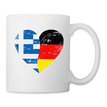 Grèce Allemagne Drapeau Cœur - Mug blanc - blanc - Droite
