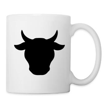 Kuh Kuhkopf Bulle Stier Bauer - Tasse - Weiß - Rechts
