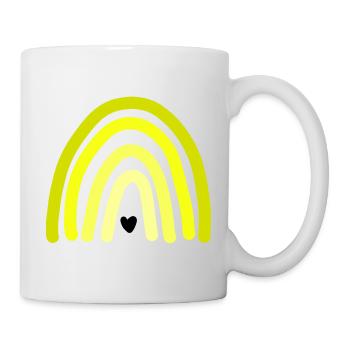 Yellow rainbow with heart - Mug - white - Right