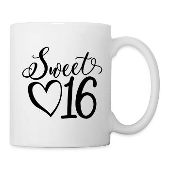 Sweet Sixteen Mignon cadeau de 16 ans - Mug blanc - blanc - Droite