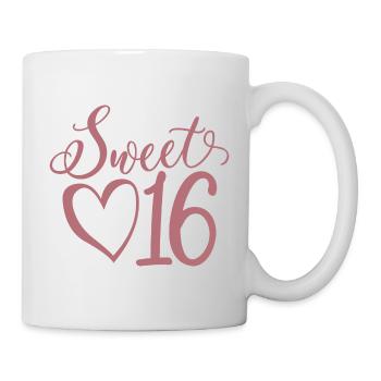 Sweet Sixteen Mignon cadeau de 16 ans - Mug blanc - blanc - Droite