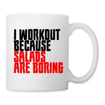 Je m’entraîne parce que les salades sont ennuyeuses 4 - Mug blanc - blanc - Droite