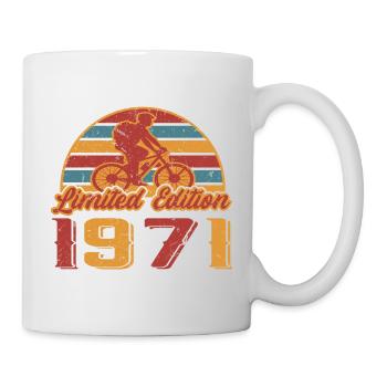 Fahrrad Mountainbike Fahrradfahrer Geburtstag 1971 - Tasse - Weiß - Rechts