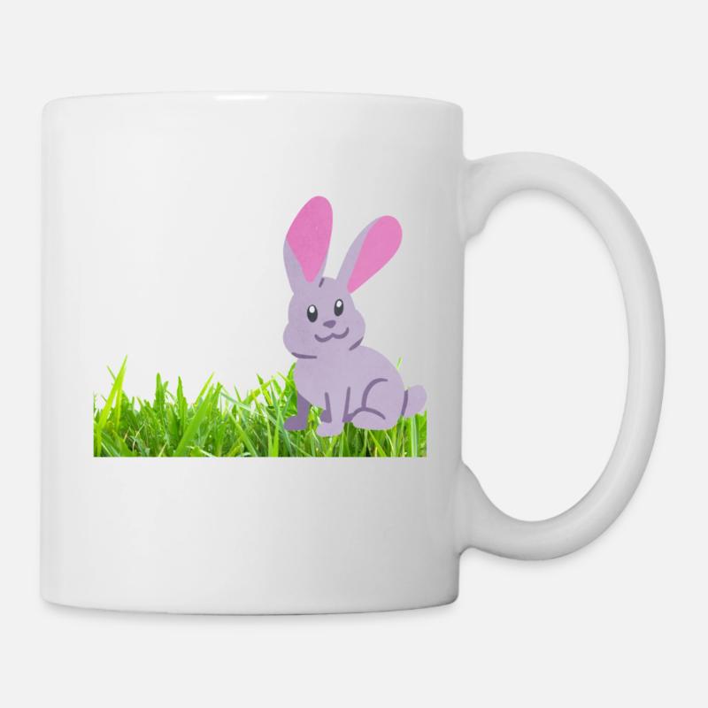 Rabbit on grass - Mug - white