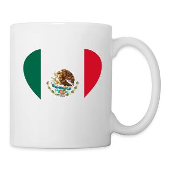 Cœur du drapeau du Mexique - Mug blanc - blanc - Droite