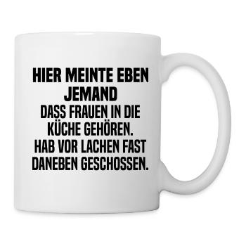 Jägerin Spruch lustige Tasse Geschenk Jägerfrau - Tasse - Weiß - Rechts