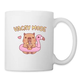 Süßes Capybara in Flamingo Pool Float, Vacay Modus - Tasse - Weiß - Rechts