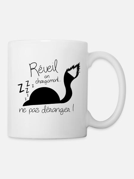 Chat réveil en chargement ! ne pas déranger ! - Mug blanc - blanc