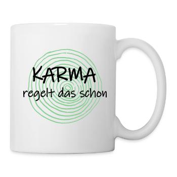 Karma regelt das schon - Tasse - Weiß - Rechts