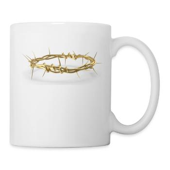 3D Gold King Ornament - sainthood - barbed wire - Tasse - Weiß - Rechts