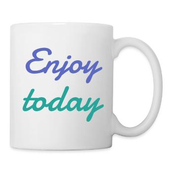 Tee shirt enjoy today - Mug blanc - blanc - Droite