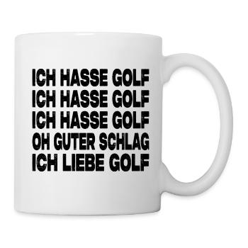 Ich Hasse Golf - Lustiger Golfer Spruch - Tasse - Weiß - Rechts