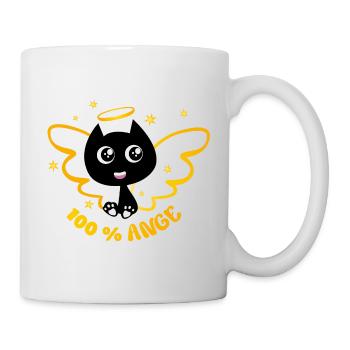 100 % ange ! chat humour, chat drôle - Mug blanc - blanc - Droite