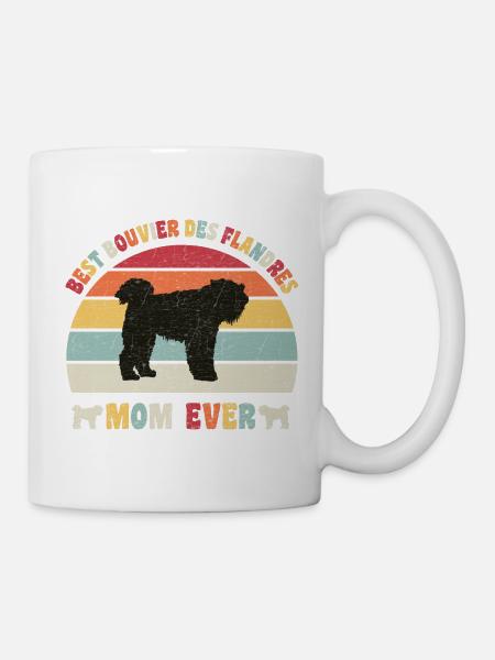 Meilleure maman Bouvier des Flandres jamais amoureux des chiens - Mug blanc - blanc
