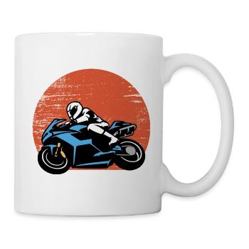 Motorrad Bike Sunset Vintage Retro Design - Tasse - Weiß - Rechts