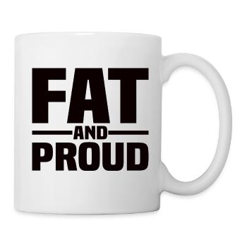Gras et fier - Mug blanc - blanc - Droite