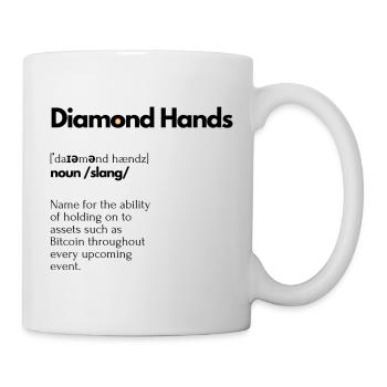 Diamond Hands btc dictionary look - Tasse - Weiß - Rechts