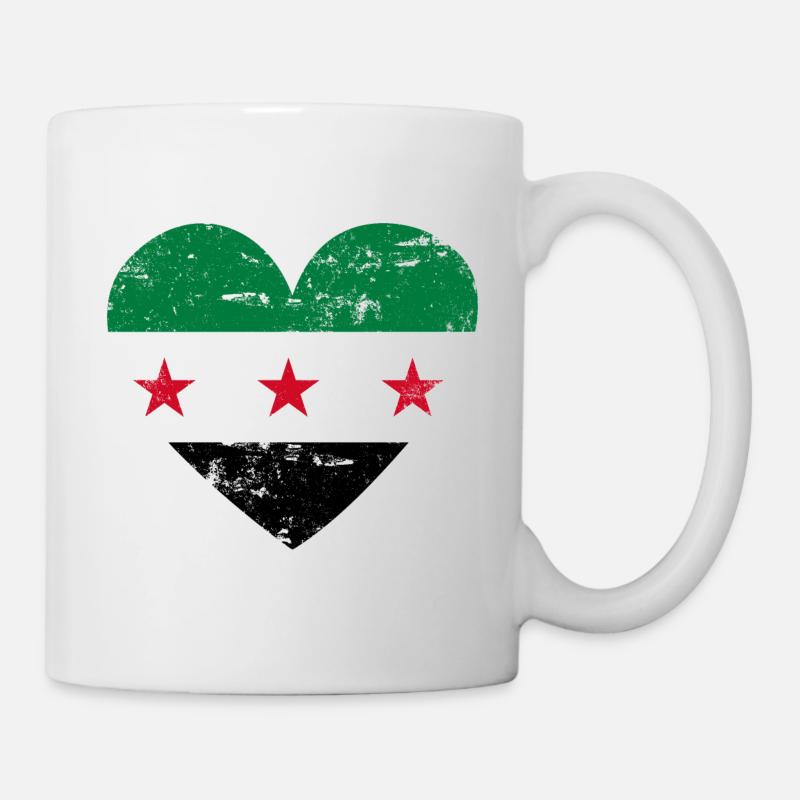 Cœur du drapeau de la Syrie - Mug blanc - blanc