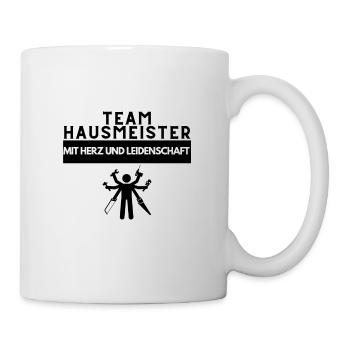Team Hausmeister mit Herz und Leidenschaft - Tasse - Weiß - Rechts