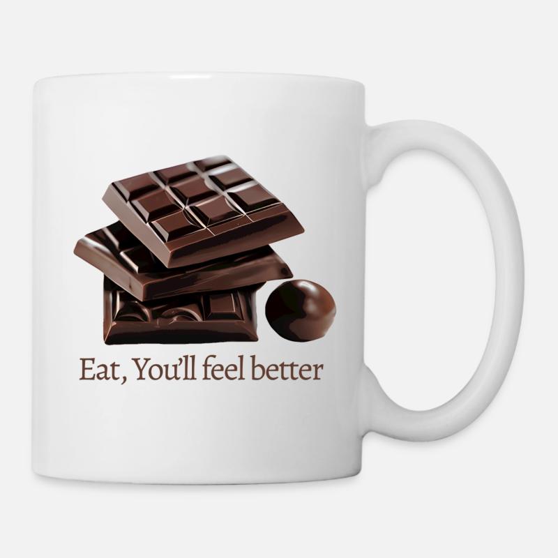 Eat, you ll feel better - Chocolat lover - Mug blanc - blanc