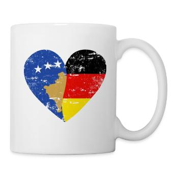 Kosovo Germany Flag Heart - Mug - white - Right