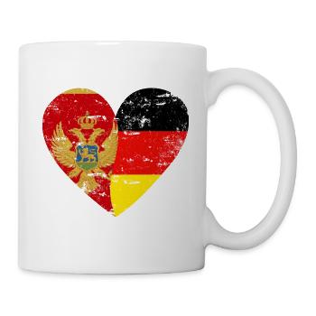 Montenegro Deutschland Flaggenherz - Tasse - Weiß - Rechts