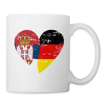 Serbie Allemagne Drapeau Cœur - Mug blanc - blanc - Droite