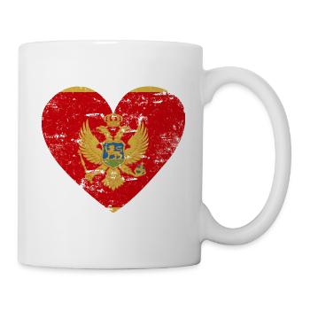 Montenegro Flaggenherz - Tasse - Weiß - Rechts
