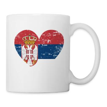 Serbie Drapeau Cœur - Mug blanc - blanc - Droite