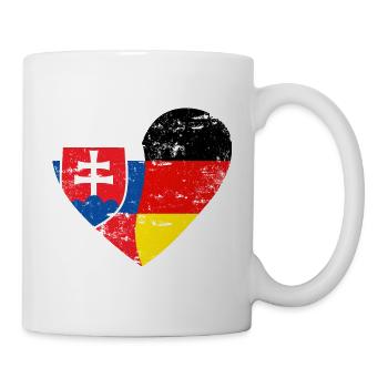 Slovakia Germany Flag Heart - Mug - white - Right