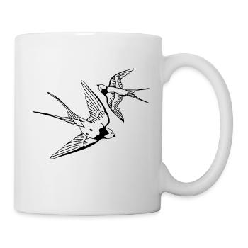 Vögel - Tasse - Weiß - Rechts