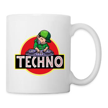 Techno music party - Tasse - Weiß - Rechts