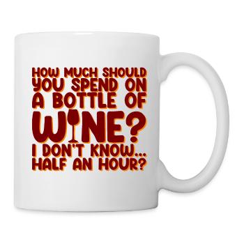 Combien devriez-vous dépenser pour une bouteille de vin? 3 - Mug blanc - blanc - Droite