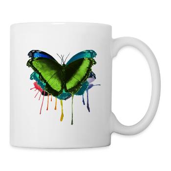 Butterfly colorful rainbow fly by Mrs Peanut - Mug - white - Right