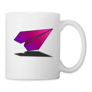 Airplane from paper design pink - Tasse - Weiß - Rechts