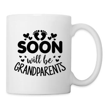Bald werden wir Oma und Opa, Wir werden Großeltern - Tasse - Weiß - Rechts
