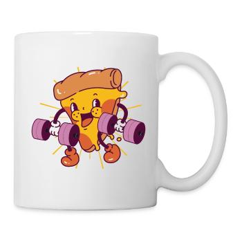 Pizza Musculation Squat Fitness Pizza kawaii - Mug blanc - blanc - Droite