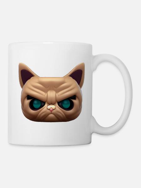 Magical brown angry cat face! - Mug - white