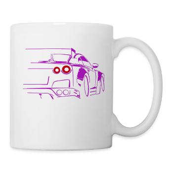 voiture de course fille - Mug blanc - blanc - Droite