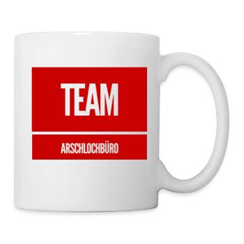 TEAM A-lochbüro. Lustiges T-Shirt für ein Büro : ) - Tasse - Weiß - Rechts