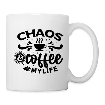Chaos & Coffee - Drôle de dicton de café - Mug blanc - blanc - Droite